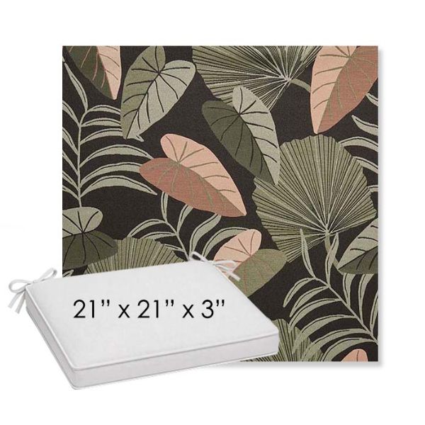 Picture of Fernie Midnight Garden | Sunbrella® 21" x 21" x 3" Outdoor Dining Cushion