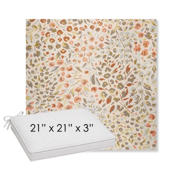 Picture of Flora Sunset | Sunbrella® 21" x 21" x 3" Outdoor Dining Cushion
