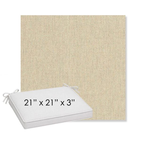 Picture of Heritage Papyrus | Sunbrella® 21" x 21" x 3" Outdoor Dining Cushion