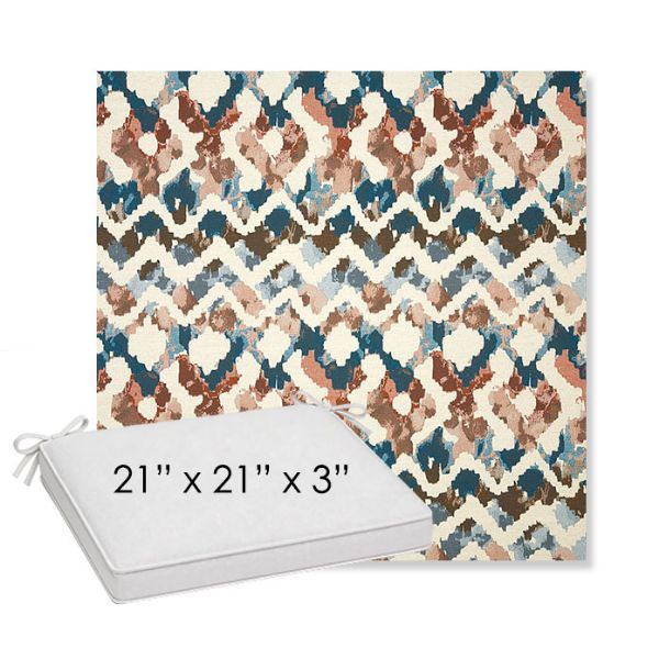 Picture of Inga Boho | Sunbrella® 21" x 21" x 3" Outdoor Dining Cushion