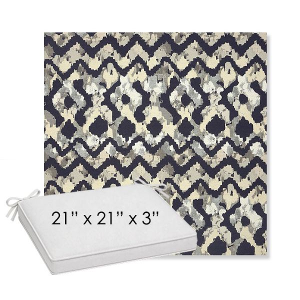 Picture of Inga Midnight | Sunbrella® 21" x 21" x 3" Outdoor Dining Cushion