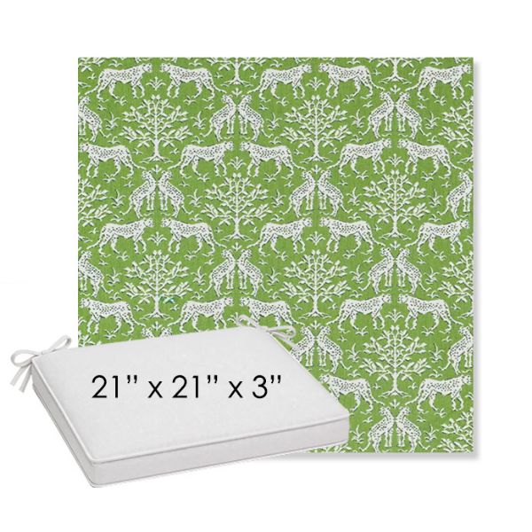 Picture of Jaipur Frame Chive | Sunbrella® 21" x 21" x 3" Outdoor Dining Cushion