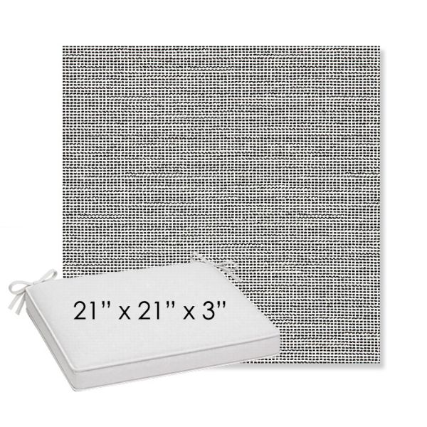 Picture of Kudos Newsprint | Sunbrella® 21" x 21" x 3" Outdoor Dining Cushion