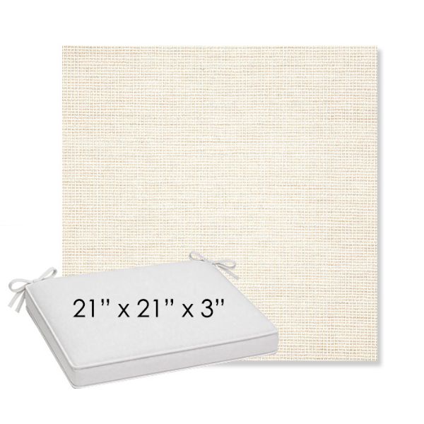 Picture of Kudos Vellum | Sunbrella® 21" x 21" x 3" Outdoor Dining Cushion