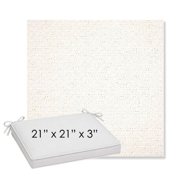 Picture of Litchfield Snow | Sunbrella® 21" x 21" x 3" Outdoor Dining Cushion