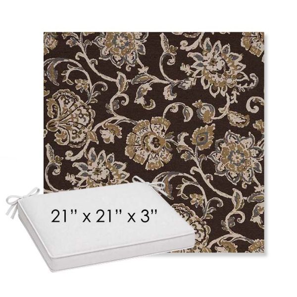 Picture of Martha Floral Garden Path | Sunbrella® 21" x 21" x 3" Outdoor Dining Cushion
