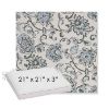 Picture of Martha Floral Periwinkle | Sunbrella® 21" x 21" x 3" Outdoor Dining Cushion