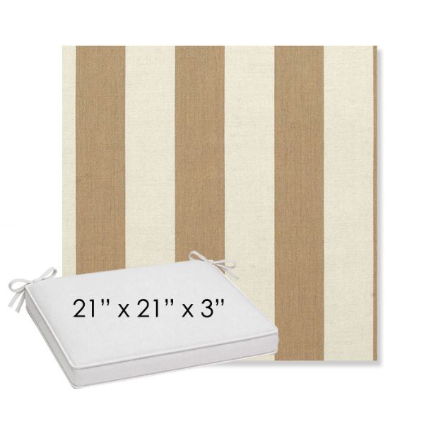 Picture of Maxim Heather Beige | Sunbrella® 21" x 21" x 3" Outdoor Dining Cushion