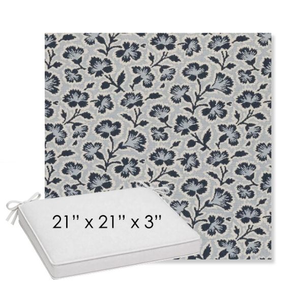 Picture of Mia Sapphire | Sunbrella® 21" x 21" x 3" Outdoor Dining Cushion