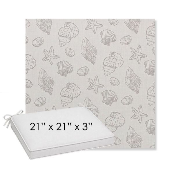 Picture of Nantucket Fossil | Sunbrella® 21" x 21" x 3" Outdoor Dining Cushion