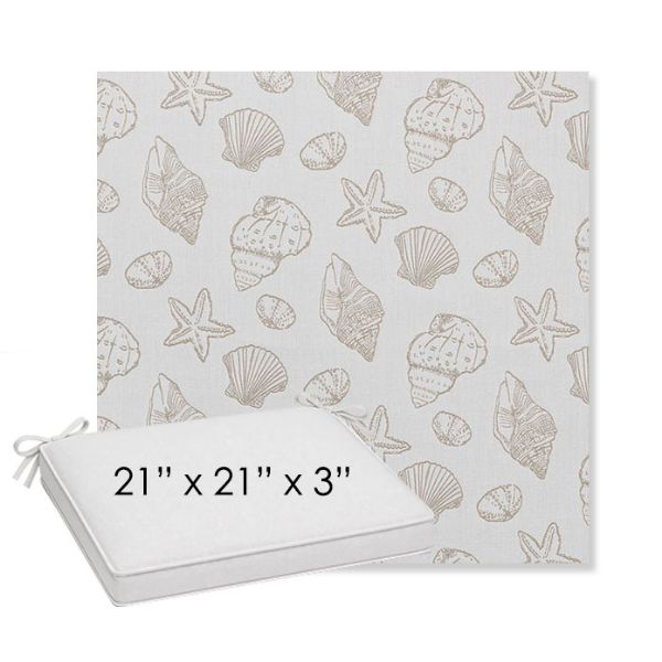 Picture of Nantucket Suntan | Sunbrella® 21" x 21" x 3" Outdoor Dining Cushion