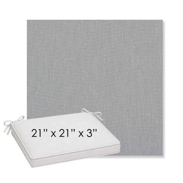 Picture of Natte Grey Chine | Sunbrella® 21" x 21" x 3" Outdoor Dining Cushion