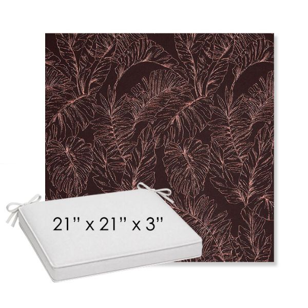 Picture of Palma Sangria | Sunbrella® 21" x 21" x 3" Outdoor Dining Cushion