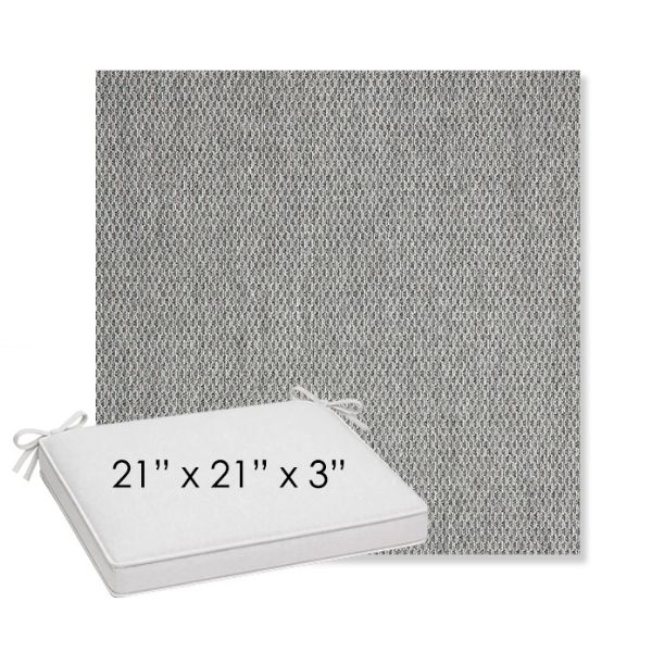 Picture of Pique Ash | Sunbrella® 21" x 21" x 3" Outdoor Dining Cushion