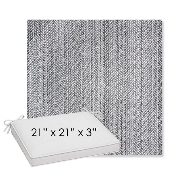 Picture of Posh Graphite | Sunbrella® 21" x 21" x 3" Outdoor Dining Cushion