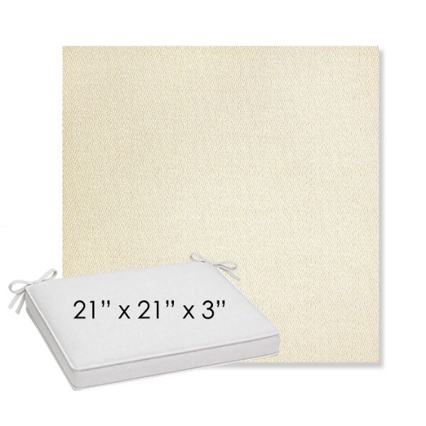 Picture of Posh Salt | Sunbrella® 21" x 21" x 3" Outdoor Dining Cushion