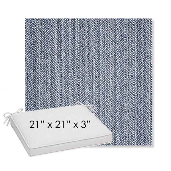 Picture of Posh Sapphire | Sunbrella® 21" x 21" x 3" Outdoor Dining Cushion