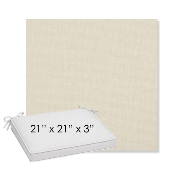 Picture of Savane White | Sunbrella® 21" x 21" x 3" Outdoor Dining Cushion