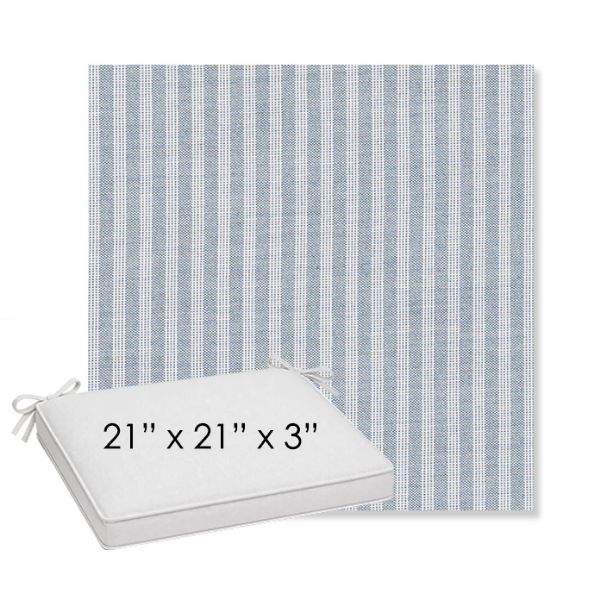 Picture of Tap Chambray | Sunbrella® 21" x 21" x 3" Outdoor Dining Cushion