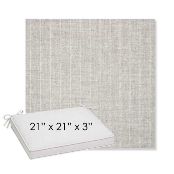 Picture of Ticking Fog | Sunbrella® 21" x 21" x 3" Outdoor Dining Cushion