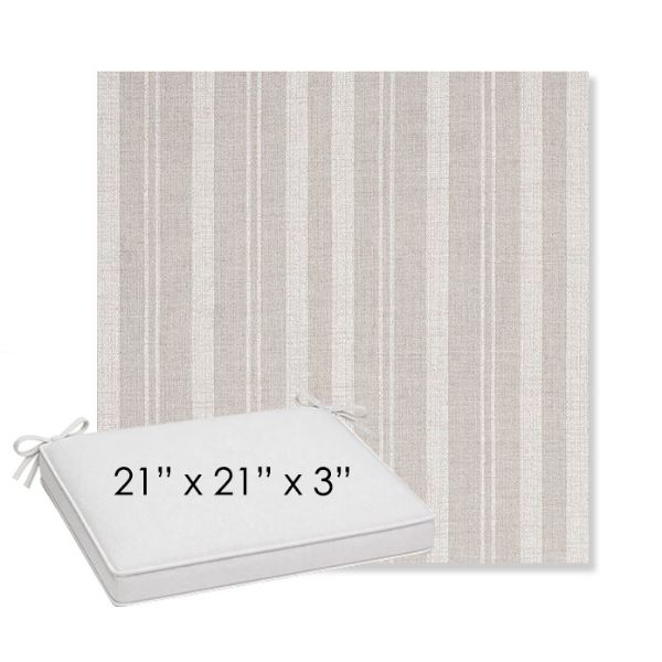 Picture of Tranquil Linen | Sunbrella® 21" x 21" x 3" Outdoor Dining Cushion