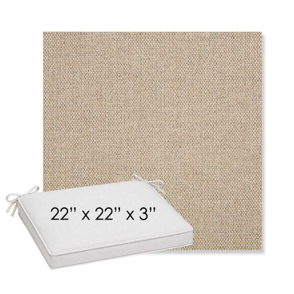 Picture of Blend Sand | Sunbrella® 22" x 22" x 3" Outdoor Dining Cushion