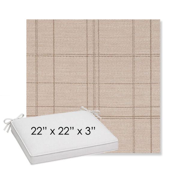 Picture of Camper Snowcap | Sunbrella® 22" x 22" x 3" Outdoor Dining Cushion