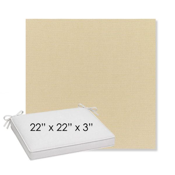 Picture of Canvas Antique Beige | Sunbrella® 22" x 22" x 3" Outdoor Dining Cushion