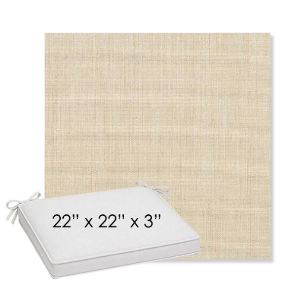 Picture of Canvas Flax | Sunbrella® 22" x 22" x 3" Outdoor Dining Cushion