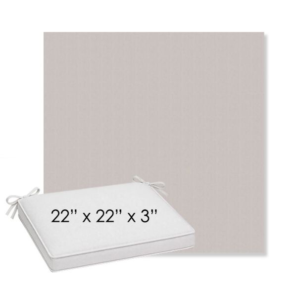 Picture of Canvas Silver Gray | Sunbrella® 22" x 22" x 3" Outdoor Dining Cushion