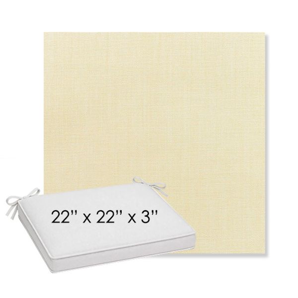 Picture of Canvas Vellum | Sunbrella® 22" x 22" x 3" Outdoor Dining Cushion