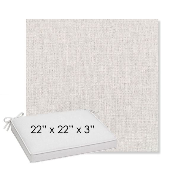 Picture of Cassava White | Sunbrella® 22" x 22" x 3" Outdoor Dining Cushion