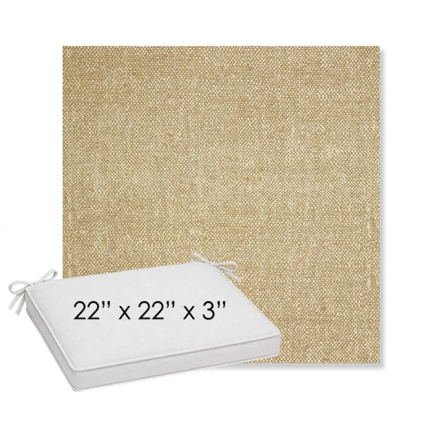 Picture of Chartres Hemp | Sunbrella® 22" x 22" x 3" Outdoor Dining Cushion