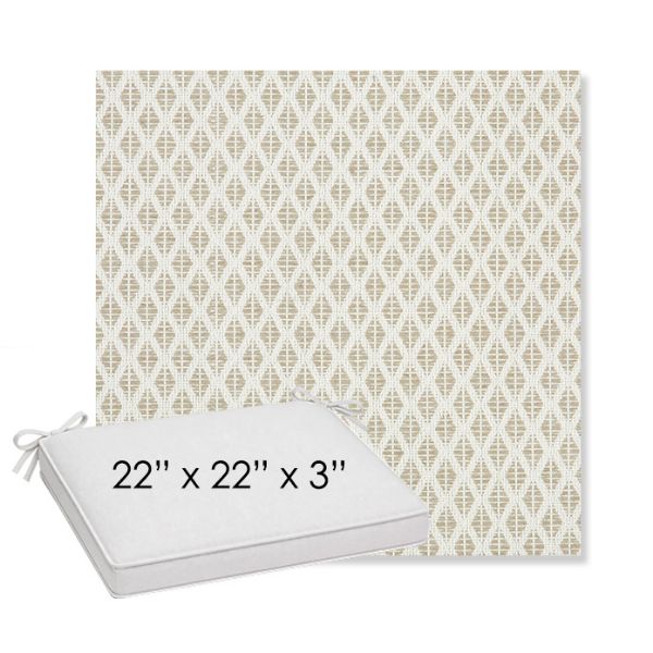 Picture of Detail Linen | Sunbrella® 22" x 22" x 3" Outdoor Dining Cushion