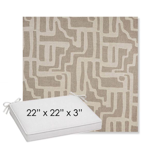 Picture of Escher Greige | Sunbrella® 22" x 22" x 3" Outdoor Dining Cushion