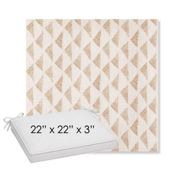 Picture of Etched Angles Cognac | Sunbrella® 22" x 22" x 3" Outdoor Dining Cushion