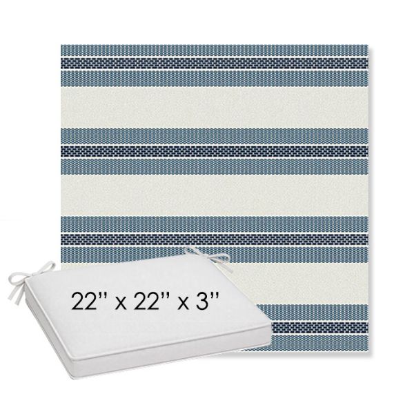 Picture of Excel Denim | Sunbrella® 22" x 22" x 3" Outdoor Dining Cushion