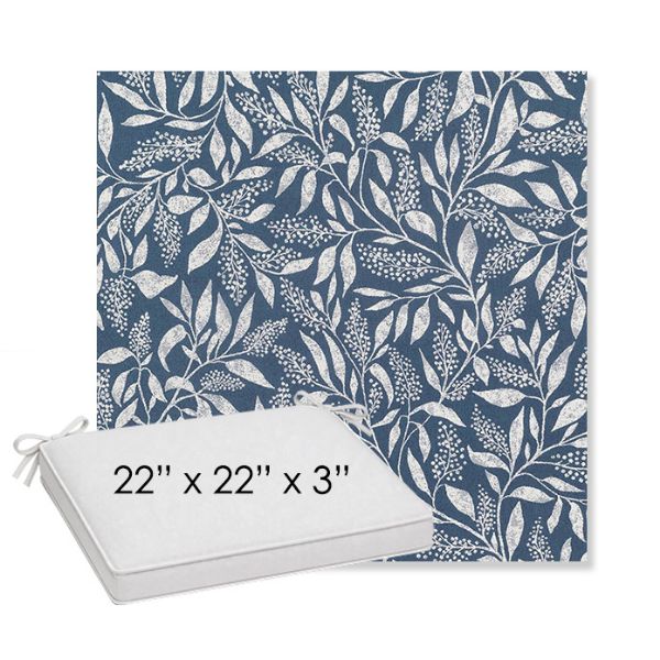 Picture of Exquisite Indigo | Sunbrella® 22" x 22" x 3" Outdoor Dining Cushion