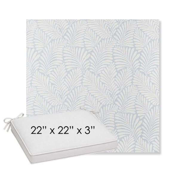 Picture of Frond Sky | Sunbrella® 22" x 22" x 3" Outdoor Dining Cushion