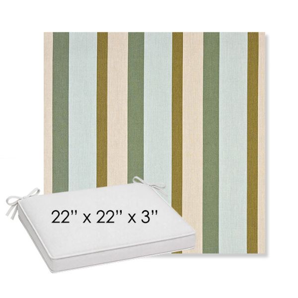 Picture of Gateway Aloe | Sunbrella® 22" x 22" x 3" Outdoor Dining Cushion