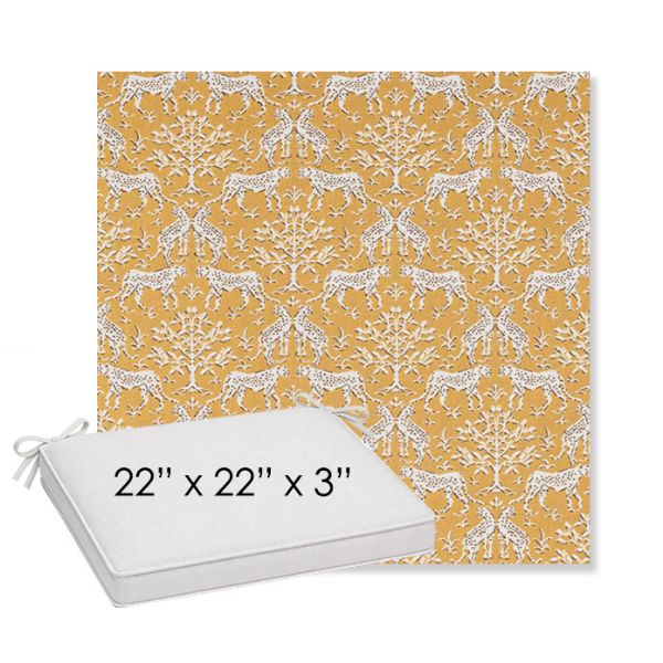 Picture of Jaipur Frame Honey | Sunbrella® 22" x 22" x 3" Outdoor Dining Cushion
