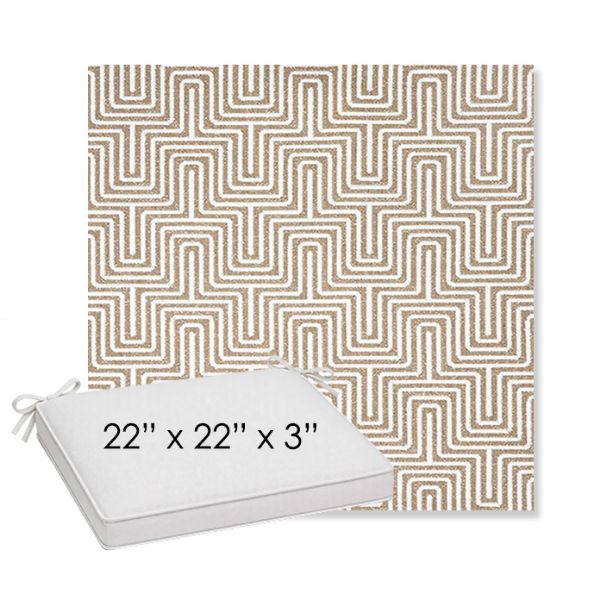 Picture of Key Figure Mineral | Sunbrella® 22" x 22" x 3" Outdoor Dining Cushion