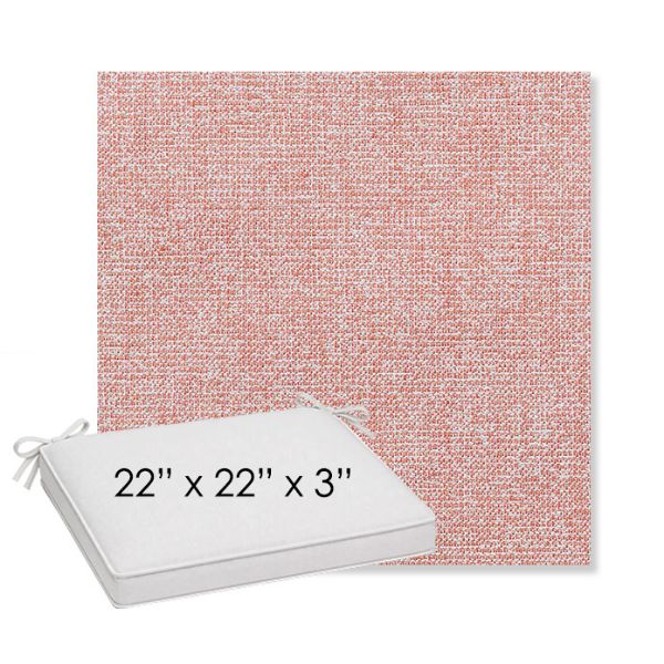 Picture of Kismet Coral | Sunbrella® 22" x 22" x 3" Outdoor Dining Cushion