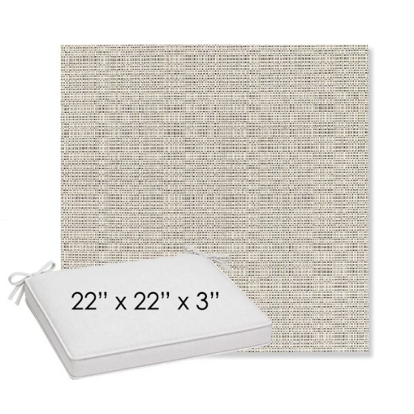 Picture of Linen Silver | Sunbrella® 22" x 22" x 3" Outdoor Dining Cushion