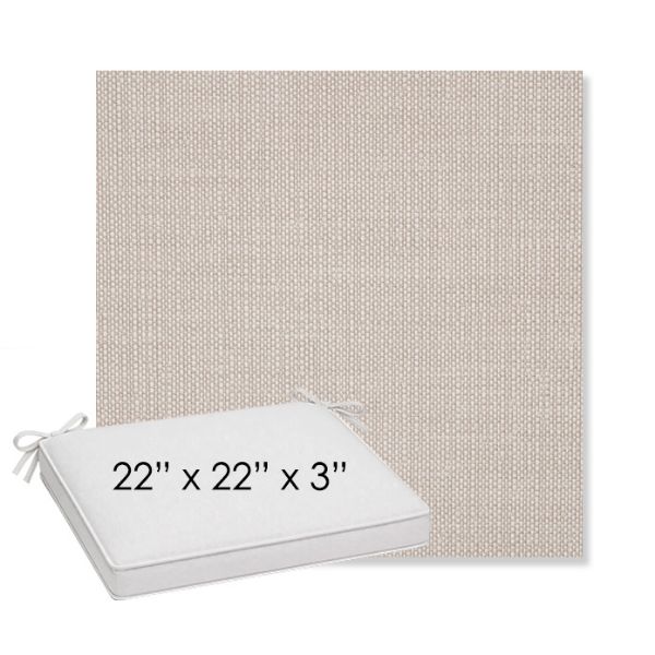 Picture of Linville Parchment | Sunbrella® 22" x 22" x 3" Outdoor Dining Cushion
