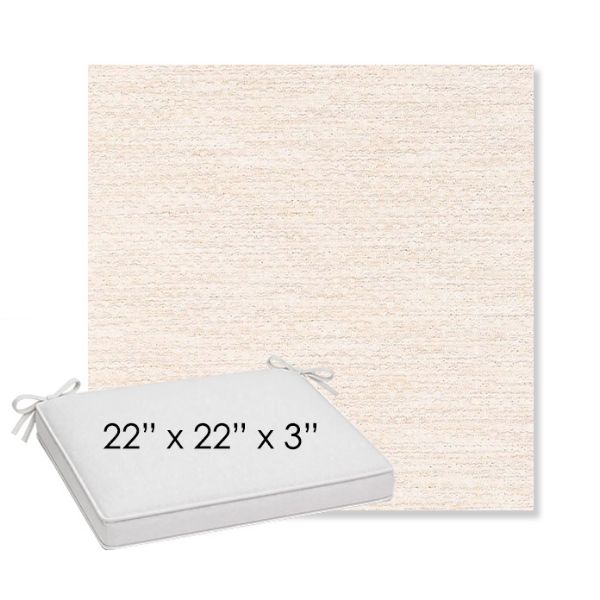 Picture of Litchfield Eggshell | Sunbrella® 22" x 22" x 3" Outdoor Dining Cushion
