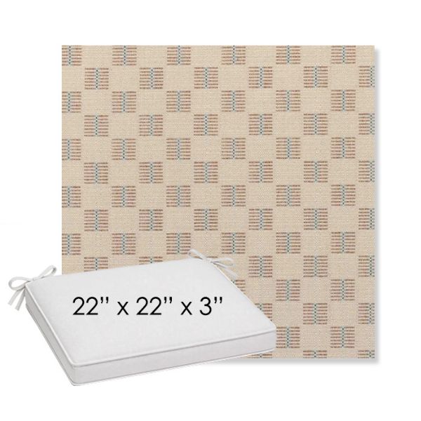 Picture of Mend Terracotta | Sunbrella® 22" x 22" x 3" Outdoor Dining Cushion