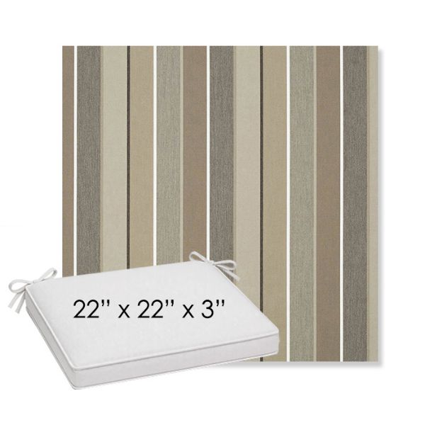 Picture of Milano Char | Sunbrella® 22" x 22" x 3" Outdoor Dining Cushion