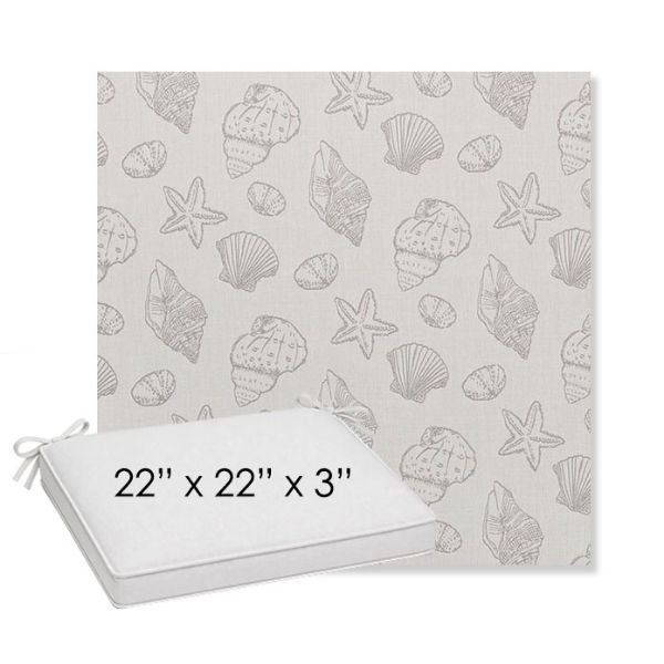 Picture of Nantucket Fossil | Sunbrella® 22" x 22" x 3" Outdoor Dining Cushion