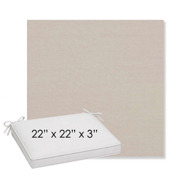 Picture of Natte Linen Chalk | Sunbrella® 22" x 22" x 3" Outdoor Dining Cushion